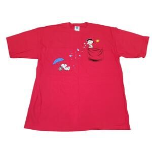 Peanuts Snoop and Lucy Tour Champ Y2K T-Shirt Red size XXL 100% Cotton BNWT